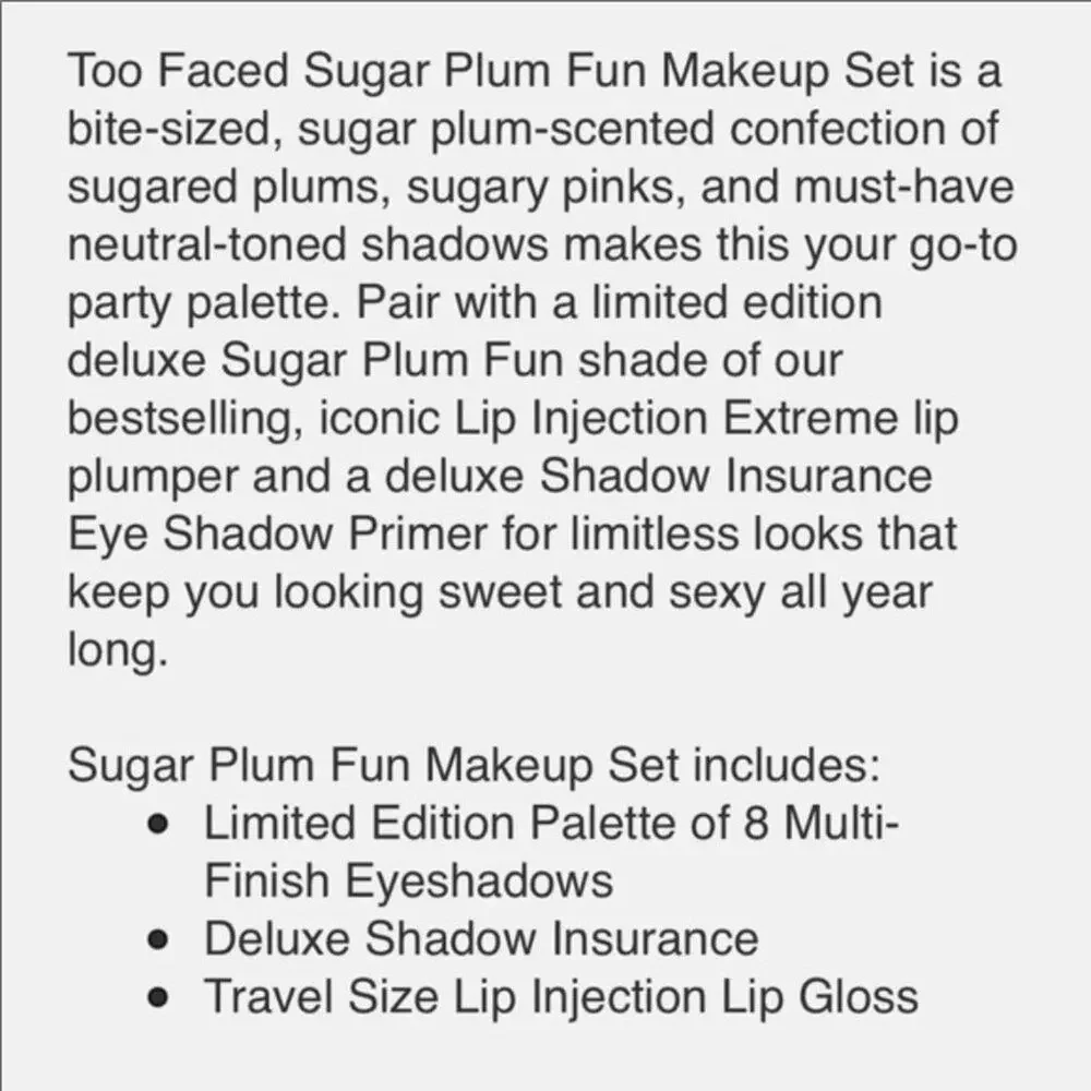 Too Faced Sugar Plum Fun Limited Edition Trio